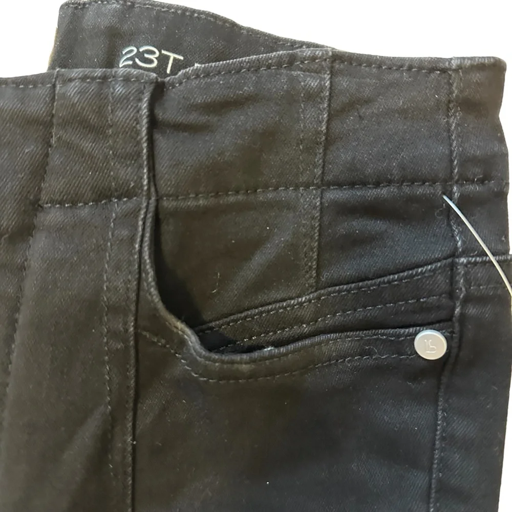 NWT Anthropologie Corset Black Mid-Rise Skinny Jeans size 23T by Pilcro.